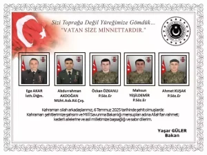 MSB duyurdu! Metan gazına maruz kalan 5 askerimiz şehit oldu