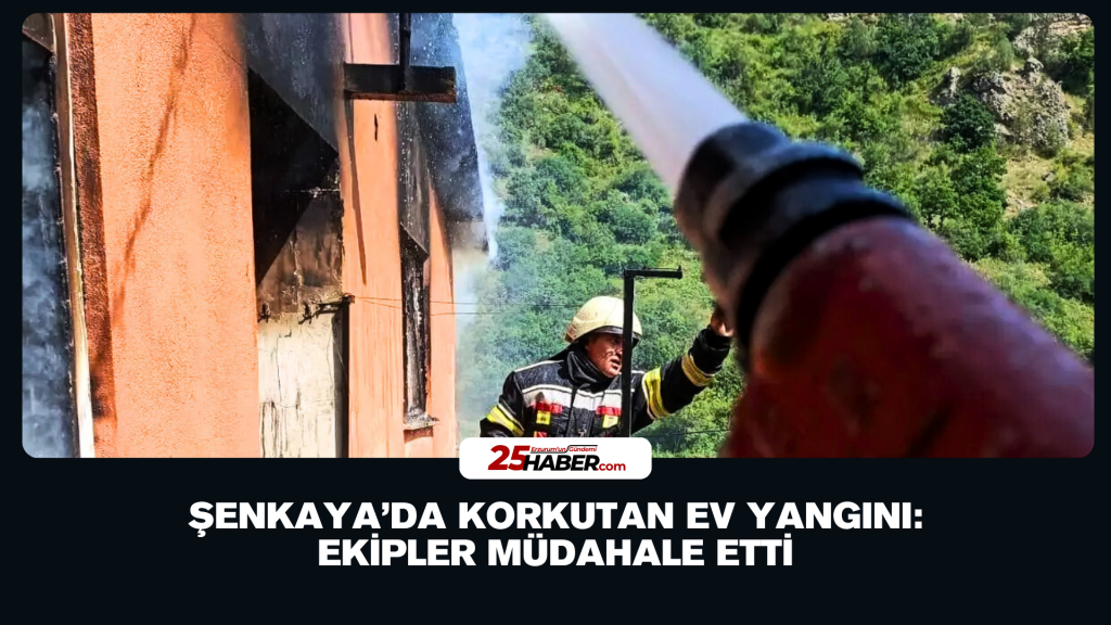 Şenkaya’da Korkutan Ev Yangını: Ekipler Müdahale Etti